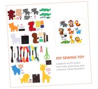 Gogogmee DIY Felt Cloth Jungle Animal Sewing Kit for Adults Educational Cartoon Craft with Colorful Forest Creatures Easy Instructions for Hand Sewing and Wall Decoration