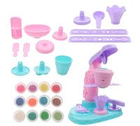 Gogogmee DIY Simulation Ice Cream Machine Set for Early Educational Play, Pretend Imitation Dessert Maker Clay Tools, Interactive Role Play for Boys and
