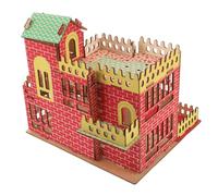 Gogogmee DIY Wooden House Puzzle Kit for Hand-assembled Plywood Construction Early Education Crafting Model Enhancing Fine Motor Skills and Logical Reasoning Wooden Texture