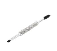 Gogogmee Dual Head Eyebrow Brush with Rhinestone Embellishment Angled Flat Head Brow Comb and Eyelash Separator for Womens Grooming Portable Makeup Tool for Travel and Outdoor Use