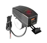 Gogogmee Dual Port Motorbike Phone Charger with Fast Pd Charging Abs Copper Build LED Voltage Display Intelligent Output for Navigator Mobile Devices