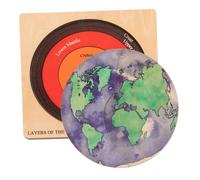 Gogogmee Earth Structure Puzzle DIY Educational Globe for Wooden Geography Learning Early Cognitive Development Easy Assembly Spatial Imagination Builder Stem Gift
