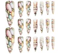 Gogogmee Easter Artificial Nails French False Nails Daily Decorative Art for Women and Girls Cute Xmas Scenario Easter Festival Decoration