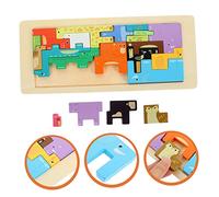 Gogogmee Educational Wooden Animal Puzzle for Cartoon Shape Matching Blocks Develops Hand-eye Coordination and Fine Motor Skills Safe Interactive Brain-boosting Play for Boy Girl
