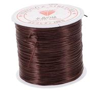 Gogogmee Elastic Hair Extension Wire 0.6mm Flat Silicone Crystal String Strong Elastic Beading Thread for Invisible Hair Extensions Diy Jewelry Making Brown Roll