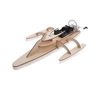 Gogogmee Electric-powered Wooden Trihull Boat Model Kit for Adults DIY Motorized Sailing Yacht Puzzle Educational Beginner Assembly for Back to School Projects