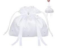 Gogogmee Elegant Ivory Bridal Bags Fabric Compact Bridal Wedding Bags with Versatile Use Stylish Solid Colour for Weddings and Bridesmaid Pouches