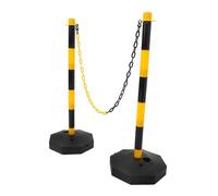 Gogogmee Expandable Weighted Traffic Cone Post with Reflective Bands and Detachable Base for Road Construction Parking Management Includes Plastic Posts Chains and S-clips for Security