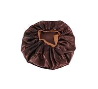 Gogogmee Extra Large Imitation Silk Hair Cap Comfortable Satin Bathing Hat for Women Breathable and Durable for Shower and Hair Care Coffee Color
