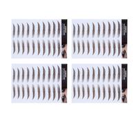 Gogogmee Eyebrow Transfer Stickers, 4pcs 6D Hair-Like Brown Semi-Permanent Waterproof for Girl