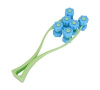 Gogogmee Face Massager Facial Roller Chin Roller Manual V-shaped Skin Massage Tool for Improving Blood Circulation and Facial Contouring Green Handle and Blue Beads, Suitable for Home