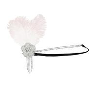 Gogogmee Flapper Headband Tassels 1920s Costume Accessories for Women Vintage Roaring 20s Headpiece for Parties Tea Parties and Events Elegant White Design