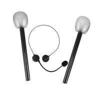 Gogogmee Foam Microphone Prop with Glitter Decoration Safe Friendly Party Favor for Birthdays School Plays Stage Performances Black Silver Fake Mics