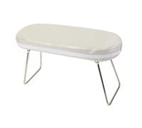 Gogogmee Foldable Nail Arm Pillow with PU Leather Cover and Stainless Steel Bracket Comfortable Hand Cushion for Nail Art Salon and Home DIY Wrist Support Manicure Rest White with Kraft Box