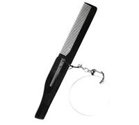 Gogogmee Foldable Pocket Comb for Men with Keychain and Oval Mirror Small Portable Beard Grooming Tool Lightweight Folding Design Convenient Multipurpose Travel Accessory