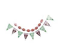 Gogogmee Football Party Decoration Pre-strung American Football Banner with Pennant Flags and Rugby Cutouts Sports Theme Garland for Birthday Celebrations Tailgate Events and Game Day