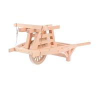 Gogogmee Garden Toy Wooden Wheelbarrow Mini Decorative Cart Model Miniature Implement for Micro Landscape for Family Friends