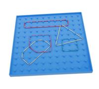 Gogogmee Geoboard with Pegs 20cm Blue Nail Board with 30mm Colorful Rubber Bands Educational Math Activity Tool for Kids Classroom Crafting and Hands-on Learning