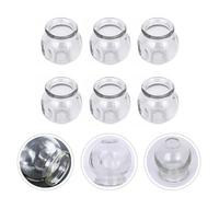 Gogogmee Glass Cupping Instrument Thickened Glass 6 Pieces 5Cm Diameter Fire Vacuum Suction Cups for Home Use and Therapeutic Massage
