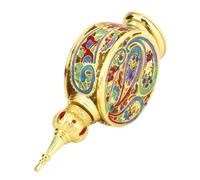 Gogogmee Golden Alloy Perfume Bottle with Peacock Design Cosmetic Container with Tight Seal Portable Travel Essential Oil Dispenser for Aromatherapy and Fragrance Spray