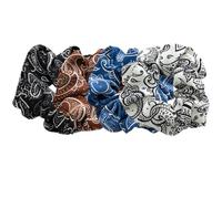 Gogogmee Hair Scrunchies Ponytail Holders Large 4 Pcs Floral Fabric Elastic Hair Ties Soft Pattern Decoration for Women Suitable for Occasions