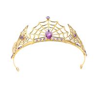Gogogmee Halloween Crown Headpiece Spider Web Rhinestone Tiara Gothic Witch Queen Vampire Cosplay for Adult Women Party Accessory