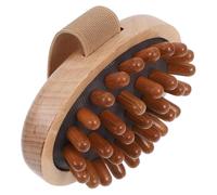 Gogogmee Hand Held Wooden Scalp Massager Brush with Side Strap Meridian Activation Full Body Massage Tool for Head Neck Back Legs Relaxing Airbag Design to and Enhance Circulation