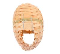 Gogogmee Handmade Bamboo Bird House with Hook Small Natural Woven Bird Shelter for Outdoor Gardens and Patio Décor 13x10x15cm