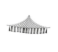 Gogogmee Handmade Black Cotton Rope Stuffed Animal Hammock Wall Corner Organizer with Macrame Tassel Cozy Plush Storage for Decor and Tidy Space