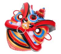 Gogogmee Handmade Eastern Dancing Lion Mask Full Face Costume with Elastic Band for Chinese Year Party Stage Performance and Festival Plastic Material Party Accessory