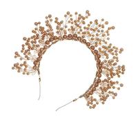 Gogogmee Handmade Pearl Bridal Hairband Wedding Headband Luxury Bride Crown Hair Accessory for Birthday Banquet and Party