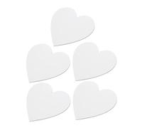 Gogogmee Heart Shaped Canvas Boards 5Pcs 20X20Cm Cotton Canvas Panels for Oil and Acrylic Painting Suitable for Student Artists and Hobbyists White Surface