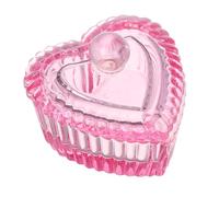 Gogogmee Heart Shaped Iridescent Crystal Nail Soaking Bowl with Lid Multipurpose Glass Dappen Dish for Nail Art Manicure Brush Cleaner and Monomer Container Stylish High Gloss Storage Cup