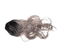 Gogogmee Heat Resistant Long Wavy Gray Curly Wig for Women Gradient Synthetic Hair with Adjustable Cap for Halloween Cosplay Party Daily Use