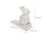 Gogogmee Heavy Cast Iron Rabbit Doorstop with Anti-Skid Base Vintage White Animal Wedge Stopper for Home Decor Prevents Door Slamming Tile Concrete Floors and Decorative Door Stopper