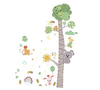 Gogogmee Height Chart for Boys and Girls Cartoon Animals Growth Chart Self-Adhesive Wall Sticker Kindergarten Decorations Boy Girl Wall Art