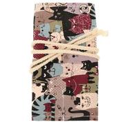 Gogogmee High-Capacity Colored Pencil Organizer Case with Chic Cat Pattern Canvas Pen Storage Bag for Students Artists and Travel Large Multifunctional Pencil Holder for Colored and Gel