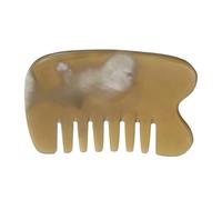 Gogogmee Horn Massage Comb Wide Tooth Six-tooth for Curly Hair Static Horn Comb Facial Gua Sha Scraper in Office Travel