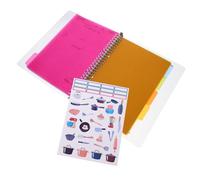 Gogogmee Household Recipe Planner Notebook with Hard Plastic Cover Double-sided Writing Pages for Detailed Recipe Notes Kitchen Organizer for Meal Preparation and Health Goal Tracking