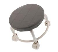 Gogogmee Knot Grouting Stool Swivel Rolling Footrest High Pu Leather Small Caster Wheels for Salon Home Office Garage Pedicure Comfort