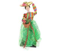 Gogogmee Korean Hanbok Doll Ornament Traditional Silk Handicraft Figurine Asian Desktop Decor for Home Table Display Cultural Souvenir Gift with Intricate Design