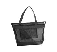 Gogogmee Large Capacity Mesh Shower Tote Bag for Bathroom and Travel Polyester Toiletry Pouch with Breathable Net Design Suitable for Gyms Saunas Swimming Pools and Public Baths Black