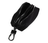 Gogogmee Large Capacity PU Car Key Case with Double Zipper Lock Compact Mini Key Organizer Bag for Men and Women Secure Pouch with Spacious Storage for Coins Portable