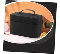 Gogogmee Large Capacity Travel Toiletry Bag with Wide Handle and Built Mirror Portable Handheld Cosmetic Organizer for Women Microfiber Makeup Storage Pouch