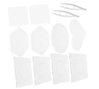 Gogogmee Large Clear Plastic Pegboards for Fuse Beads Craft Interlocking Boards Including Square Heart Hexagon and Round Shapes DIY Beads Board for Jewelry Making and Creative Activities