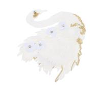 Gogogmee Large Swan Embroidered Patch with Flower Design Eye-catching Decorative Applique for Clothes Easy to Sew Fabric Craft Accessory for DIY Sewing and Personalizing Garments