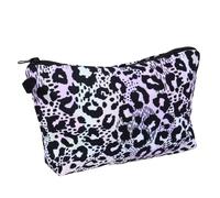 Gogogmee Leopard Print Makeup Cosmetic Bag for Women, Travel Toiletry Pouch Organizer Colorful Pattern, Portable Handheld Makeup Cosmetics Pouch for Daily Storage