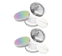 Gogogmee Loose Powder Box with Puff, Portable Abs Flip-lid Compact Case with Elastic Mesh, 5g, 2pcs, Designed for Prickly Heat and Loose Powder Storage