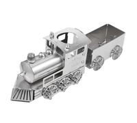 Gogogmee Luxury Retro Steam Train Model Desk Decor Stainless Steel Locomotive and Coal Car Unique Vintage Style Table Display for Home and Office Gift for Train Enthusiasts