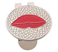 Gogogmee Magnetic Golf Hat Clip Ball Marker with Removable Rhinestone Zinc Alloy Rust-Resistant Cap Clip Suitable for Golfers Travel and C548 Red Lips